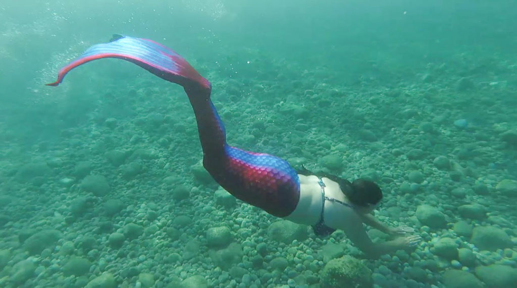 Mermaid Kerenza Sapphire swimming at Haraki Beach, Rhodes | carlalouise.com